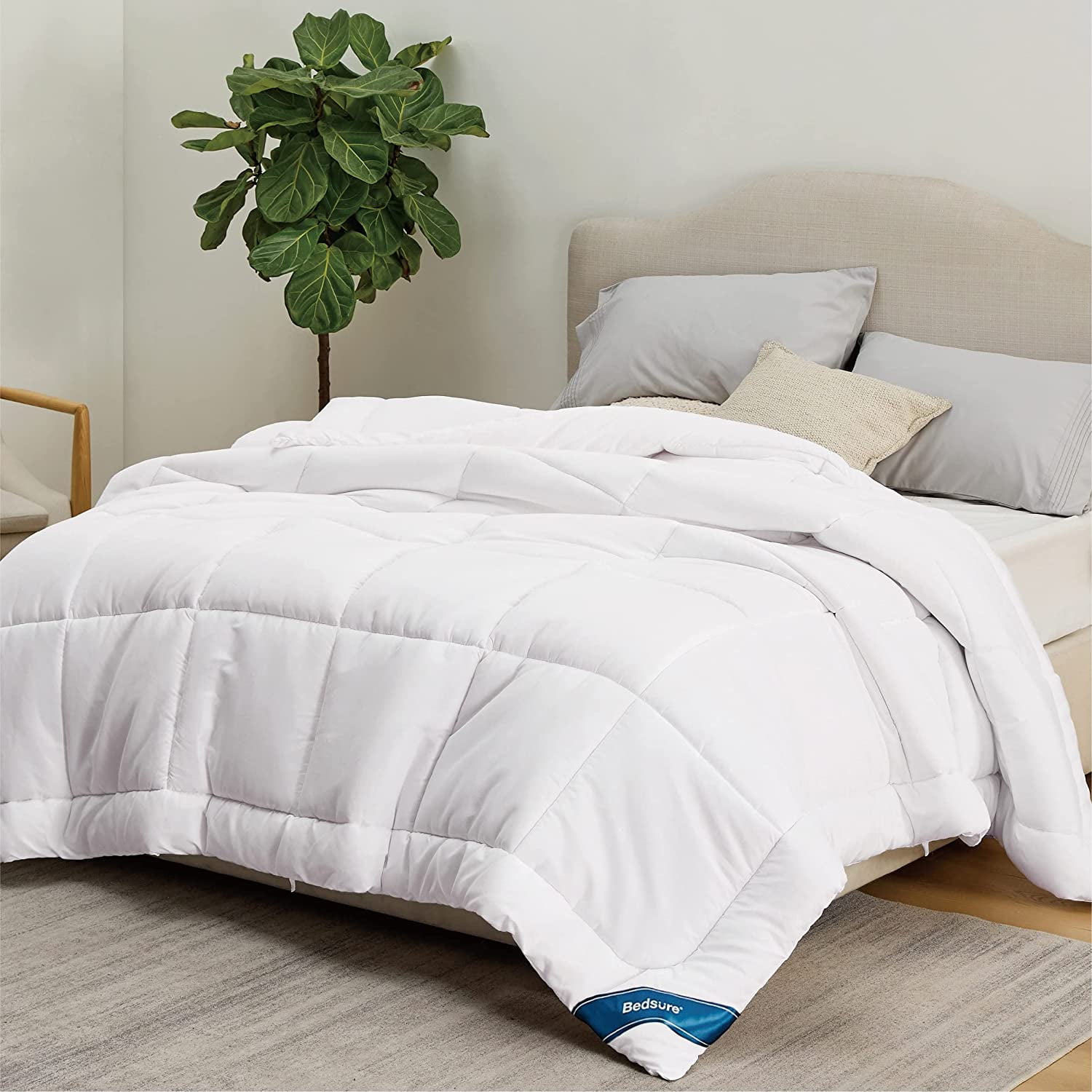 Bedsure All Season Down Alternative Comforter Duvet Insert, Machine  Washable Quilted Reversible Duvet Insert with Corner Tabs, White, Full  Size, 82x86