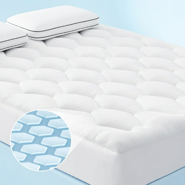 Cozy Comfort Breescape Cooling Mattress Pad Full Size, Quilted Fitted
