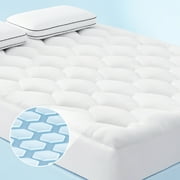 Bedsure Breescape Cooling Mattress Pad Twin Size, Quilted Fitted Mattress Topper with 8-21" Deep Pocket, Breathable Fluffy Pillow Top 39x75 Inches