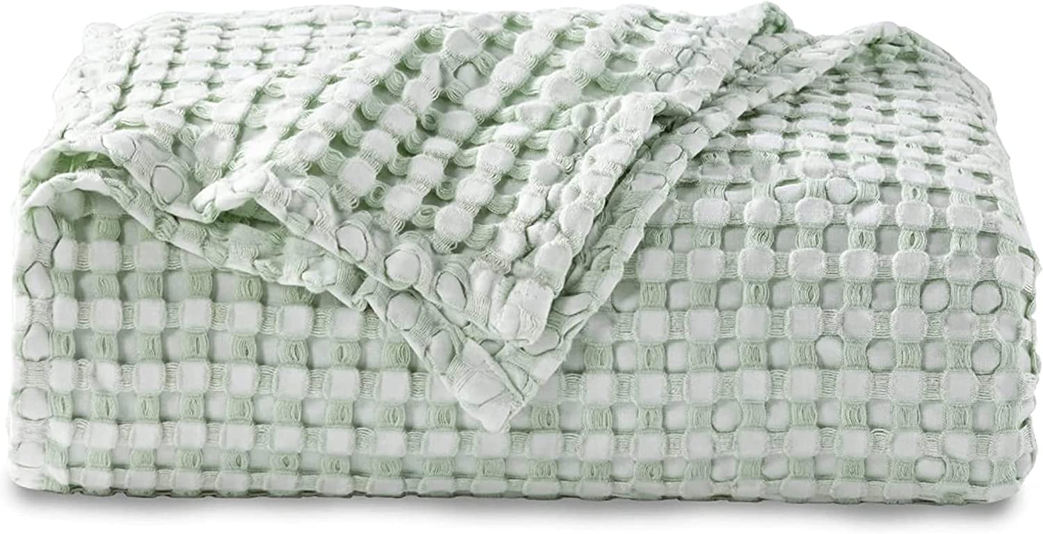 Bedsure Cooling Bamboo Waffle King Size Blanket Soft, Lightweight and Breathable Cal King