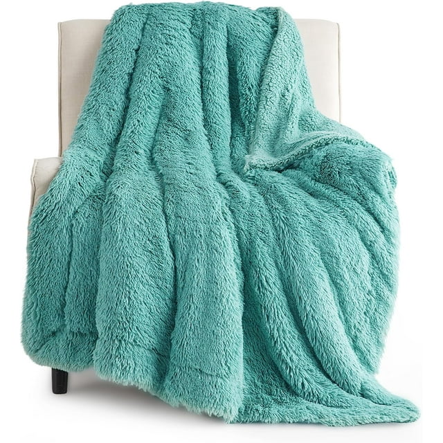 Bedsure Faux Fur Sage Green Throw Blanket Fluffy Blankets & Throws