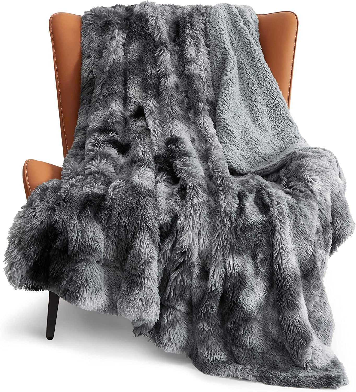 Grey shaggy throw hotsell