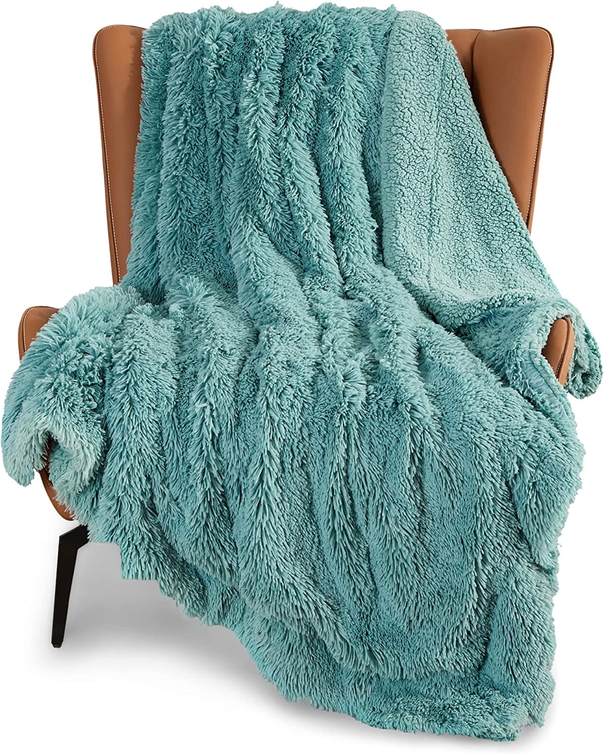 Bedsure Faux Fur Twin Blanket Sage Green Fluffy Blankets & Throws