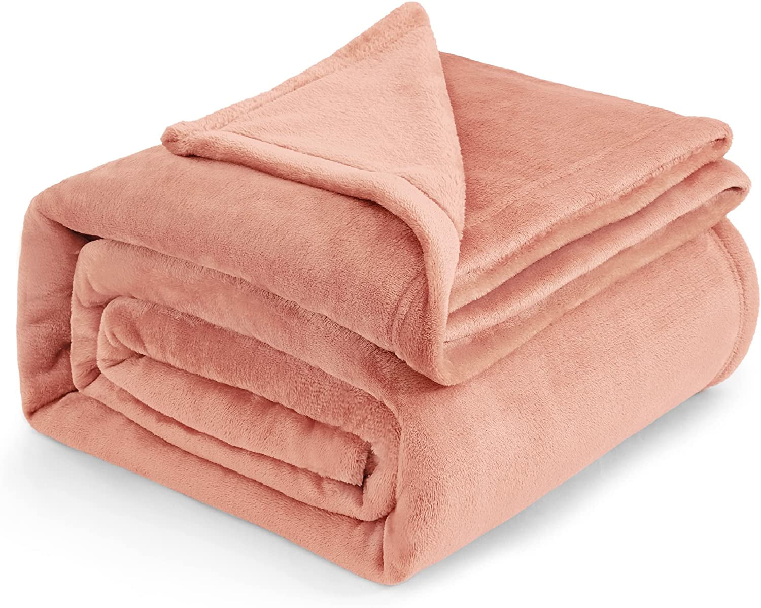 Bedsure Fleece Blanket Queen Blanket Coral Pink Soft Lightweight