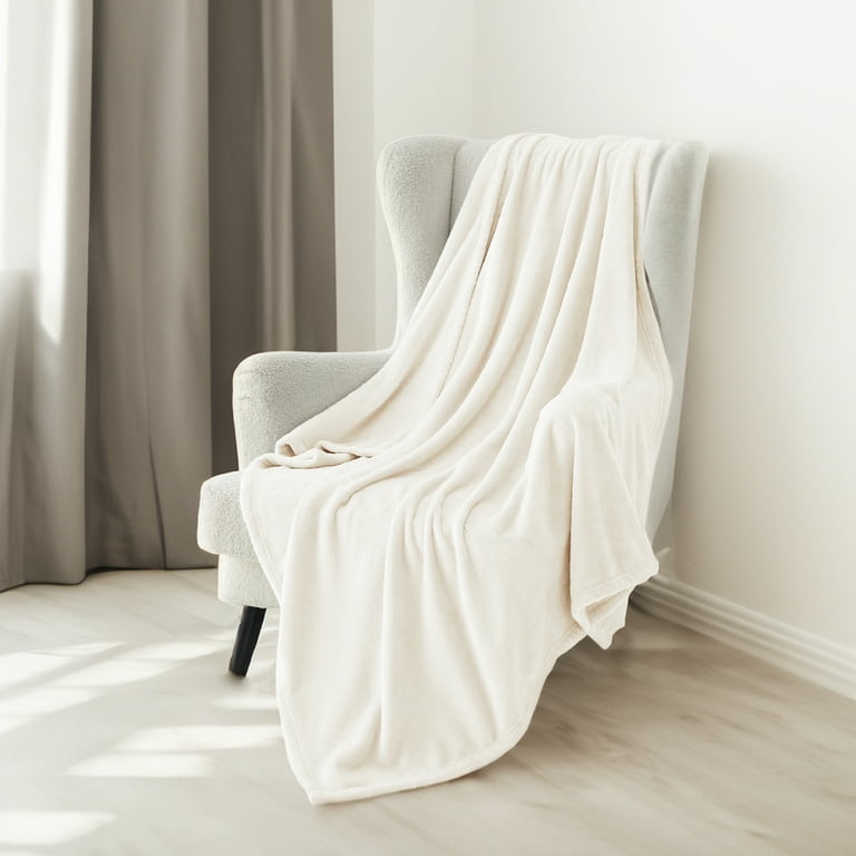 Bedsure Comfortable Warm Thick Plush Fleece Twin Blanket Cream Lightweight Super Soft Cozy 60x80 inches Walmart