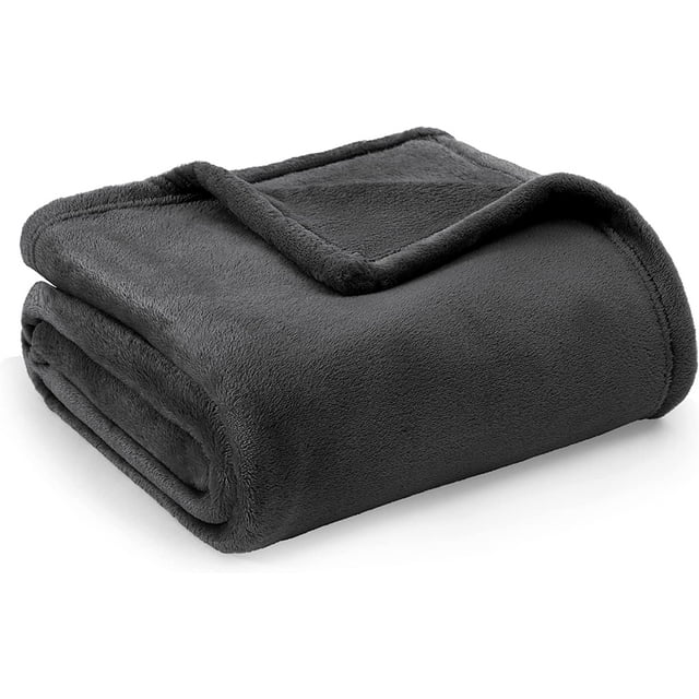 Bedsure Fleece Blanket Twin Blanket Dark Grey - 300Gsm Soft Cozy Twin Blankets,60X80 inches