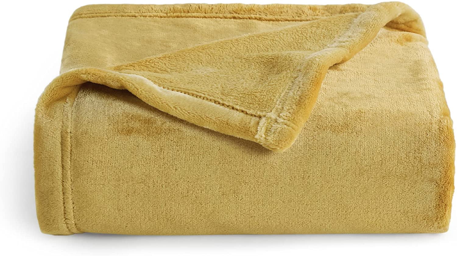 Bedsure Fleece Blanket Twin Blanket Gold Super Soft Cozy Blanket 60x80 inches
