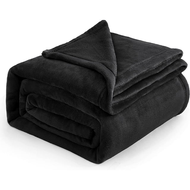 Bedsure Fleece Blankets King Size Black Soft Lightweight Plush Cozy