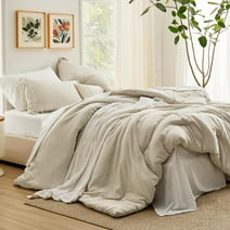 Bedsure Full Size Comforter Set Beige, 7 Pieces Soft Bedding Sets with Comforter, Sheets, Pillowcases & Shams, All Season Boho Bed in a Bag Full Size