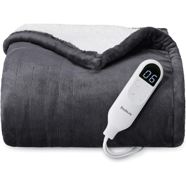 Cozy Comfort Heated Blanket Electric Throw, with 4 Time Settings, 6