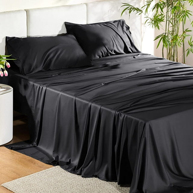 Bedsure King Size Deep Pockets Cooling Bed Sheets Set Silky Breathable