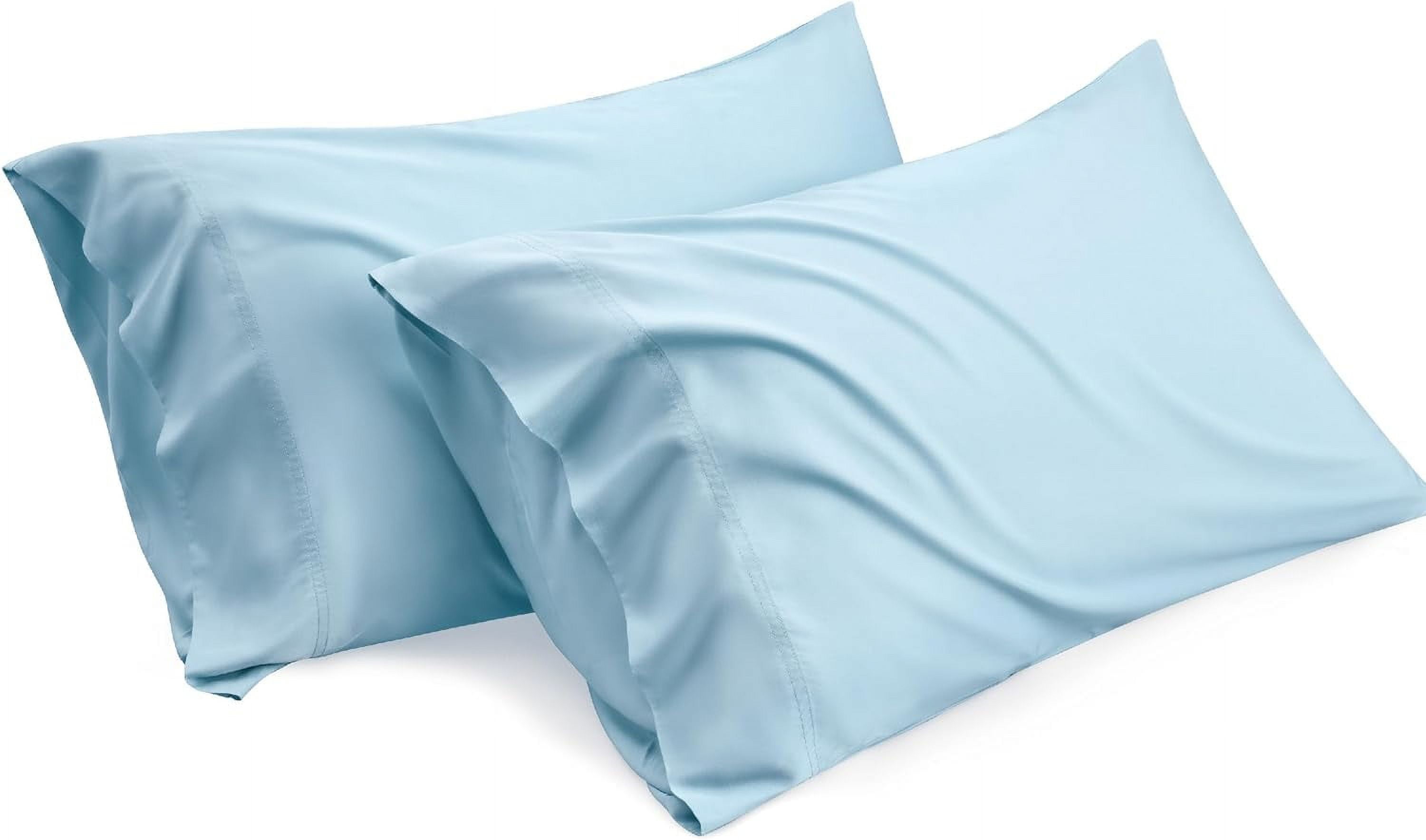 Bedsure King Size Cooling Pillow Cases Aqua Blue Bamboo Rayon Set of