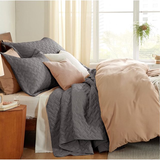 Cozy Comfort King Quilt Set Lightweight Grey Bedspreads Bedding