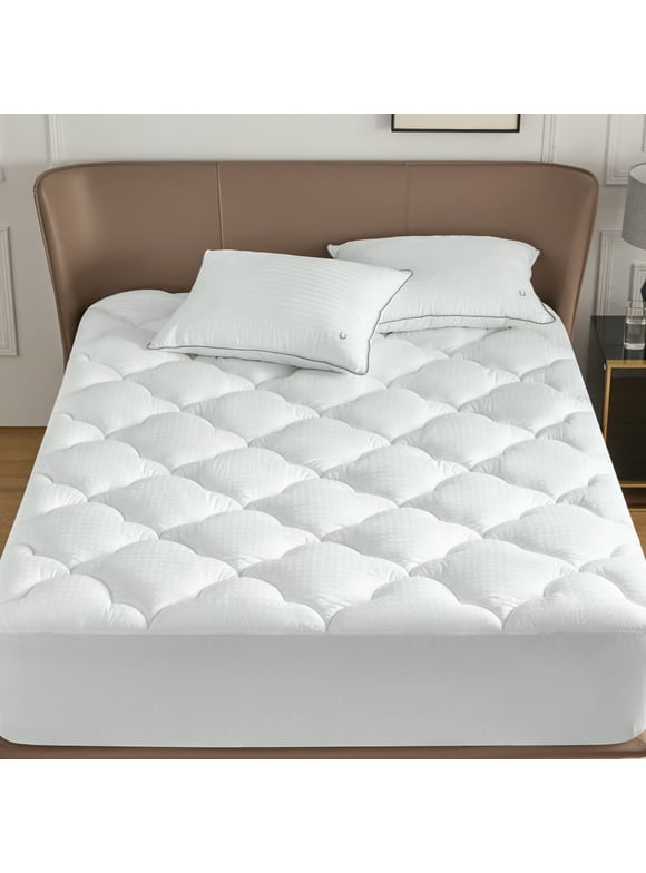 Bedsure Mattress Pad Full Size Cotton Fabric Deep Pocket Mattress Topper, Machine Washable Down Alternative Soft Quilted Fitted Mattress Cover