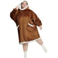 thumbnail image 1 of Cozy Comfort Oversized Wearable Giant Pocket Blanket Hoodie for Men Indoors and Outdoors, Sherpa Fleece Hooded Blanket for Adult, Brown, 1 of 6