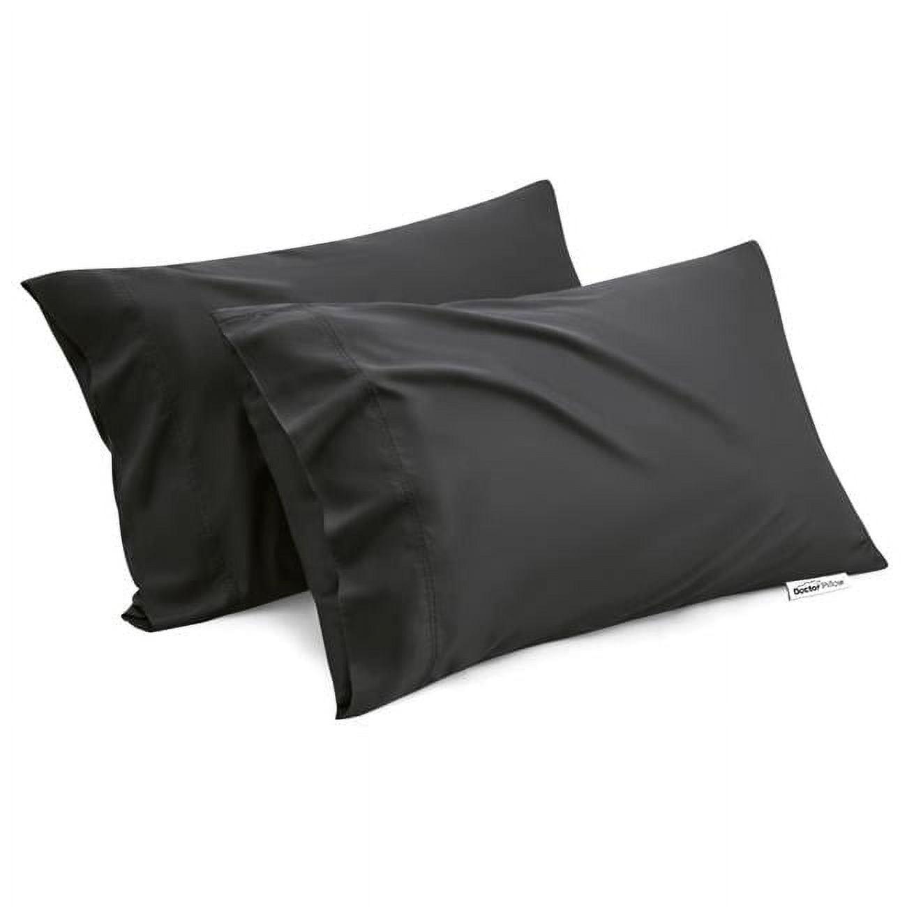 Black Bamboo Rayon Cooling Queen Pillowcase Set
