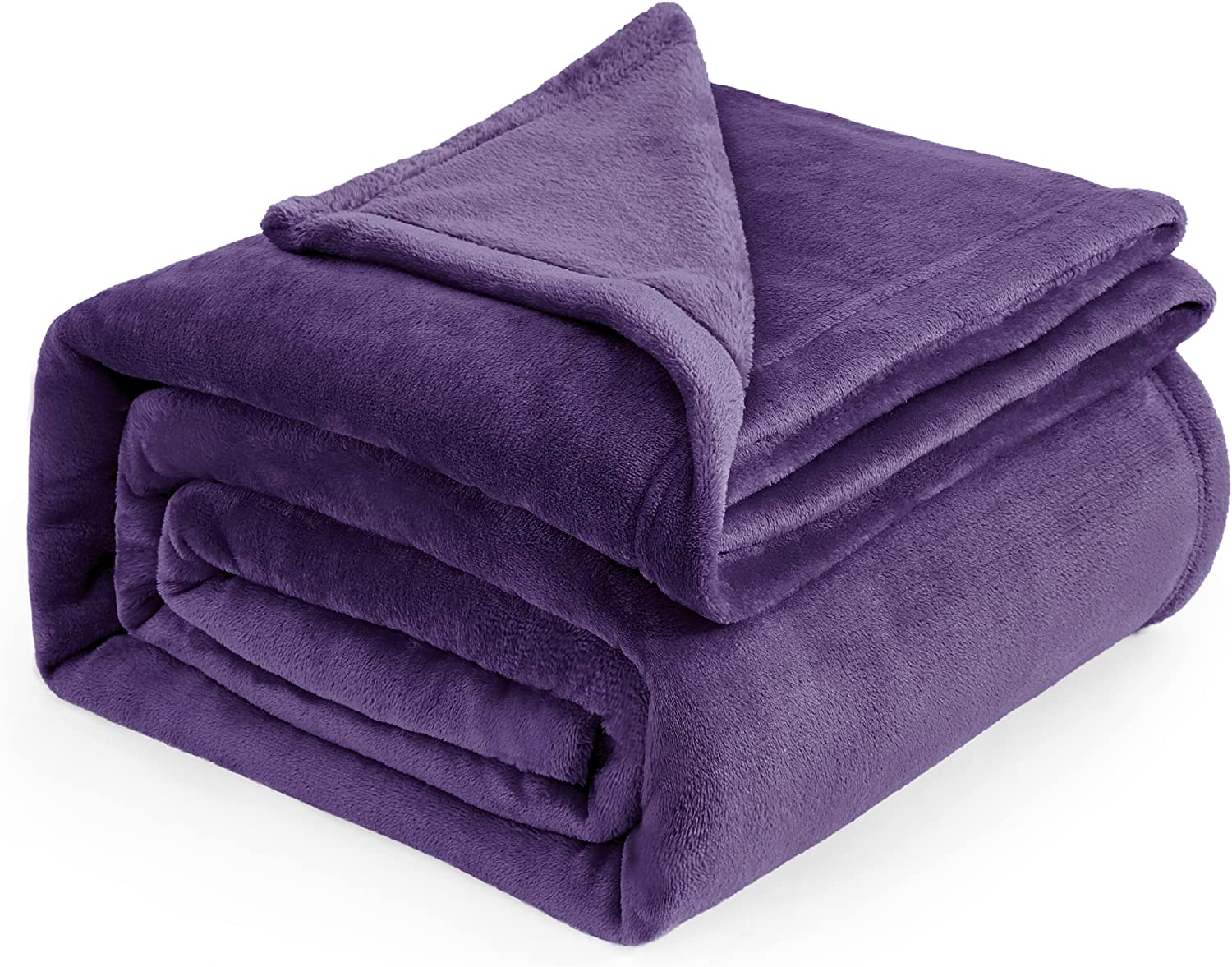 Howarmer Purple Fuzzy Bed Blanket, Throw Twin Soft Flannel Fleece