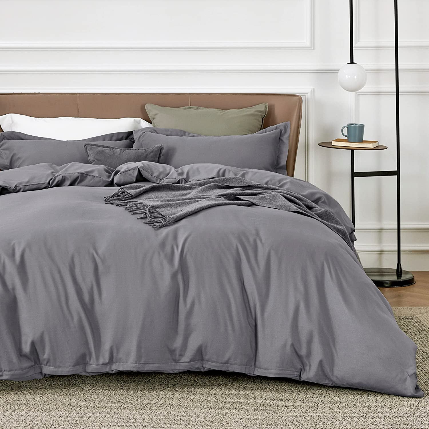 Cozy Comfort Queen Gray polyester microfiber material Duvet Covers 3