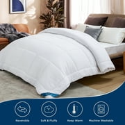 Bedsure Queen Size All Season Down Alternative Comforter Duvet Insert, Machine Washable Reversible Quilted White Insert with Corner Tabs, 88x88 inches