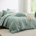 Cozy Comfort Sage Green Queen Size Comforter Set Bed in a Bag 7