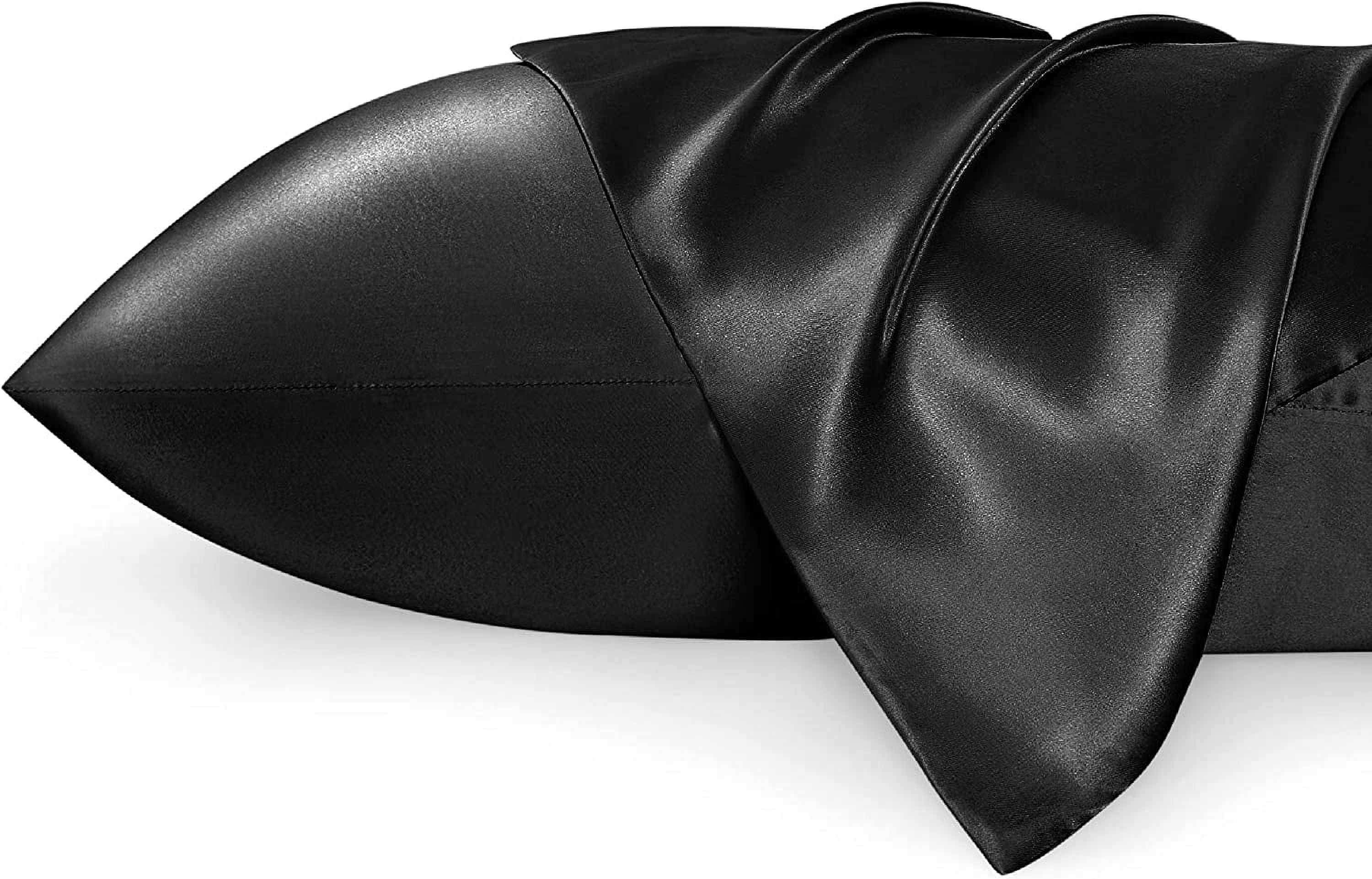 Bedsure Satin Pillowcase 2 Pack Standard with Envelope Closure for Hair