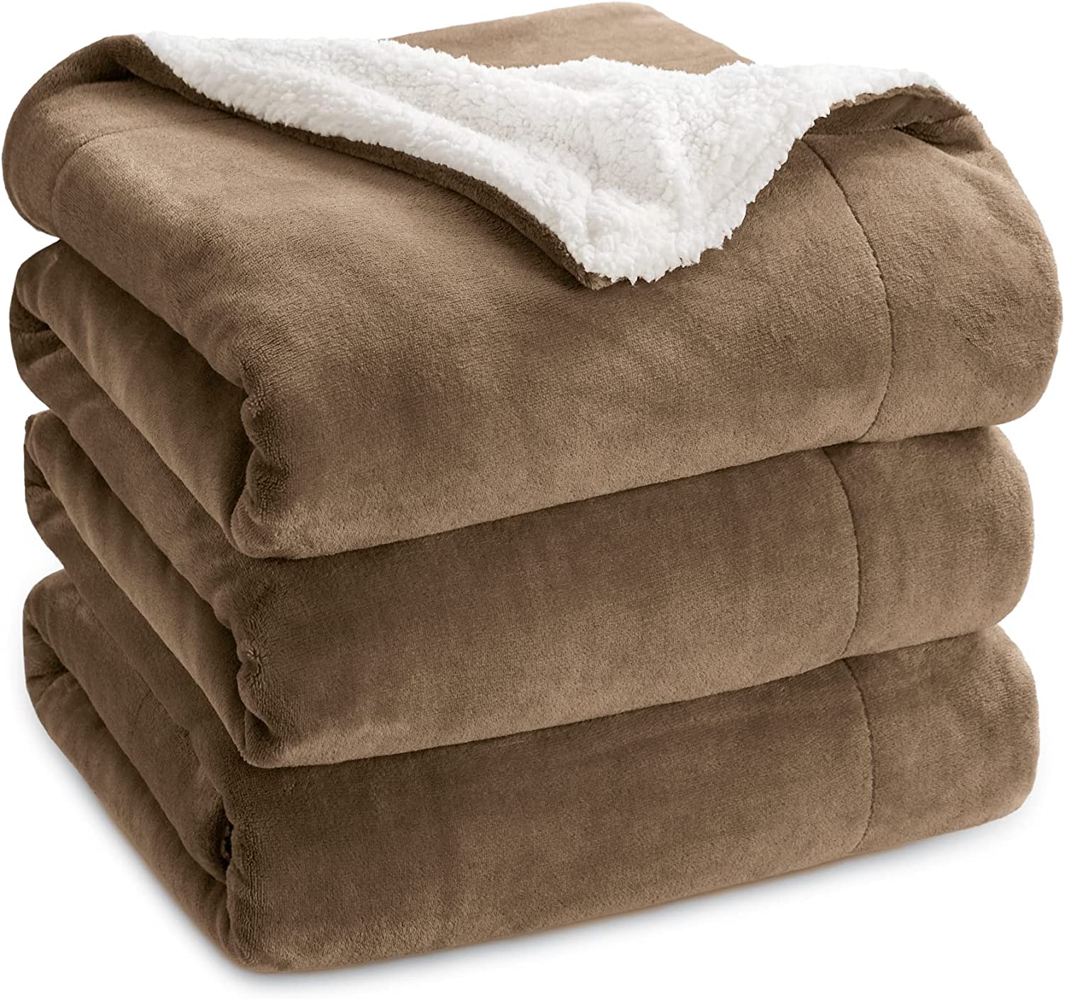 Bedsure Fluffy Plush Winter Cozy Super Soft Sherpa Fleece King Blanket Thick Warm 108x90 inches Camel Color Walmart