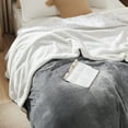 Cozy Comfort Sherpa Fleece Queen Size Blankets Grey Thick and Warm