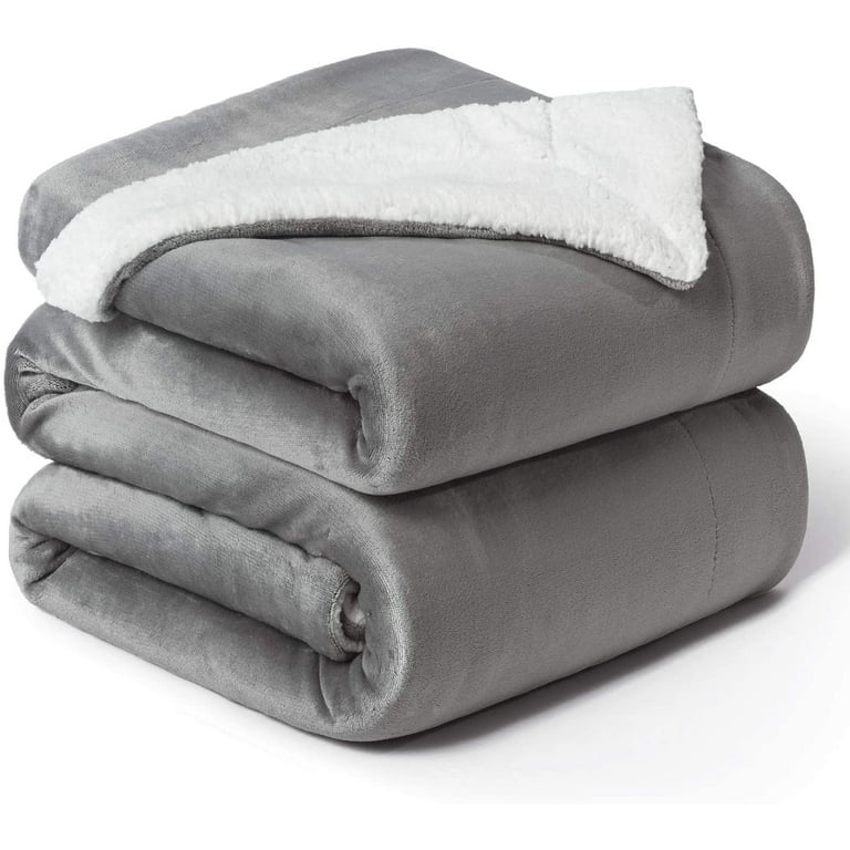 Bedsure Sherpa Fleece Throw Blanket for Couch - Light Grey Thick Fuzzy Warm  Soft Blankets and Throws for Sofa, 50x60 Inches