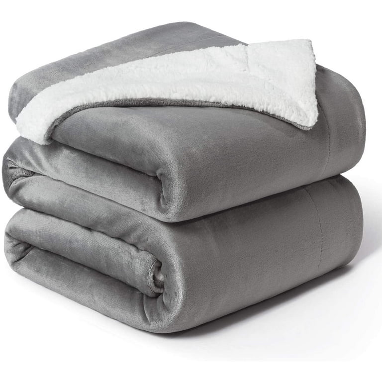 Bedsure Sherpa Fleece Throw Blanket for Couch - Light Grey Thick Fuzzy Warm  Soft Blankets and Throws for Sofa, 50x60 Inches