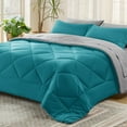Cozy Comfort Teal Full Size Comforter Set 7 Pieces Reversible Bed in