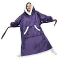 Bedsure Wearable Blanket Hoodie, Long Sherpa Fleece Blanket Sweatshirt