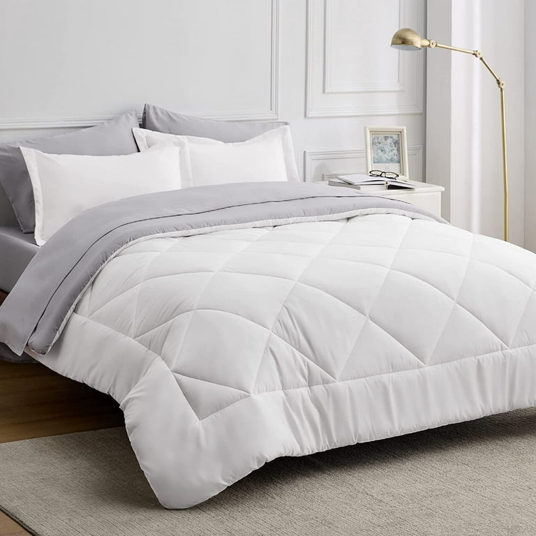 Bedsure White King Comforter Set - 7 Pieces Reversible Bed in A Bag with  Comforters, Sheets, Pillowcases & Shams 