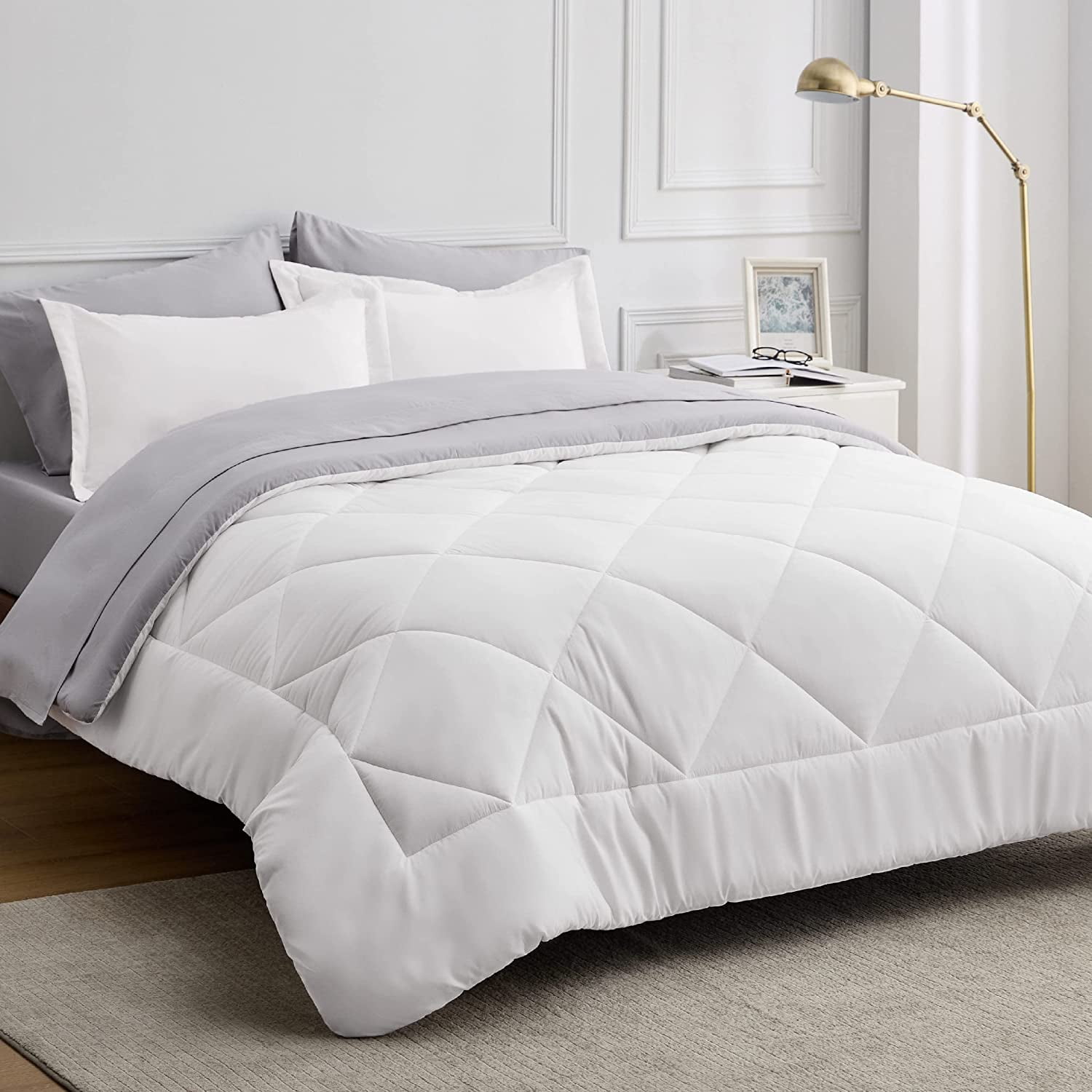 Cozy Comfort White King Size Comforter Set - 7 Pieces Reversible King ...