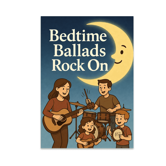 Bedtime Ballads Rock On - Family Music Night Decor - 13x19 Poster Print