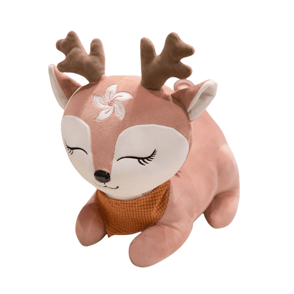 Bedtime Cartoon Deer Plush Stuffed Animal Toy -12'' Soft Deer Doll Toy Birthday Gift