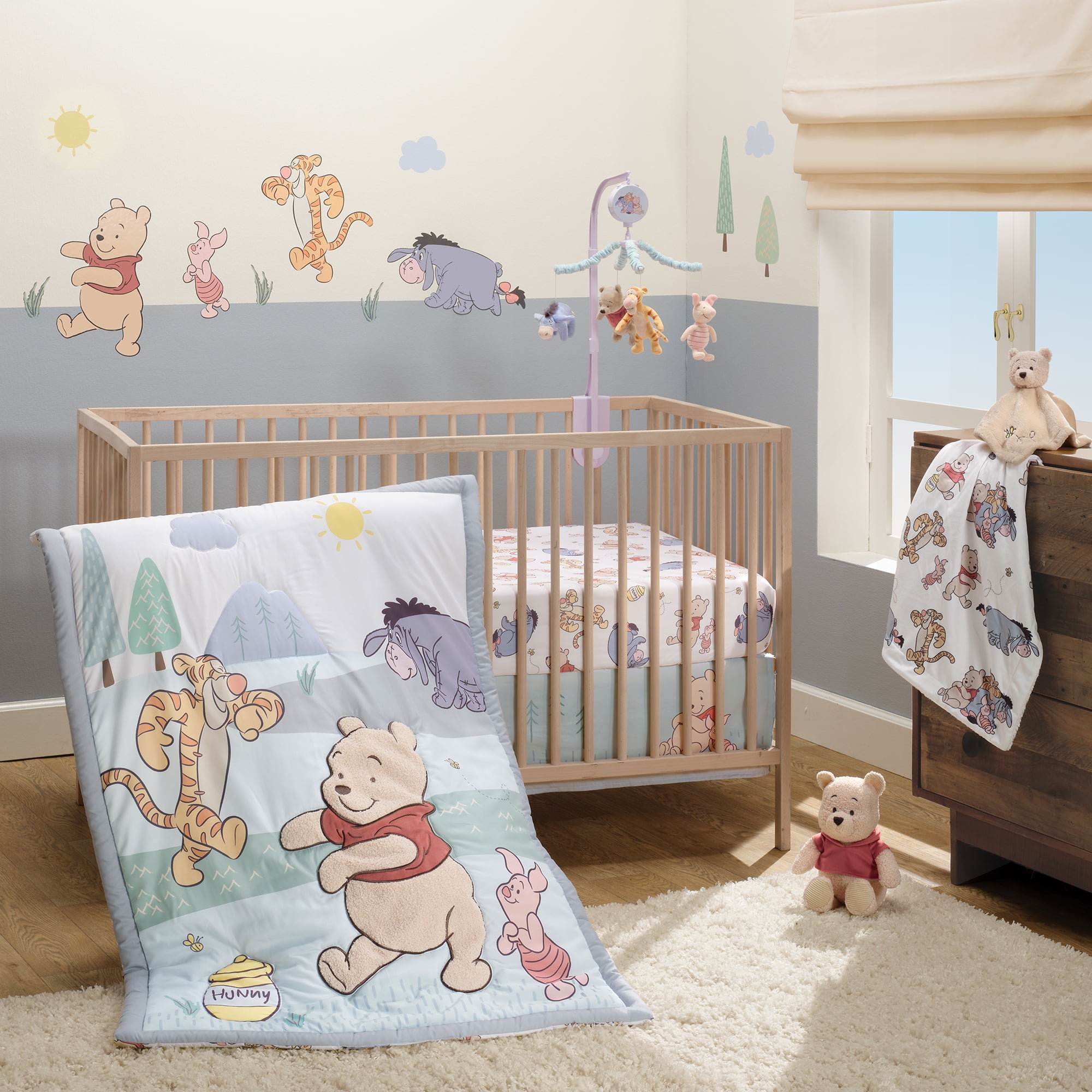 Winnie the Pooh Red Microfiber Toddler Comforter Set