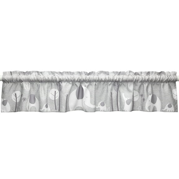 Bedtime Originals Elephant Love Gray Nursery Window Valance