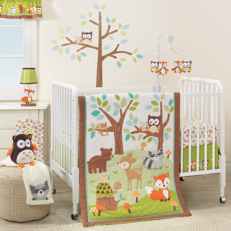 Friendly Forest 3-Piece Crib Bedding Set, Brown and Beige photo 1