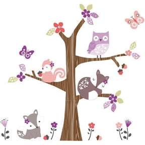 Bedtime Originals Lavender Woods Wall Decals/Appliques - Pink, Brown, Purple