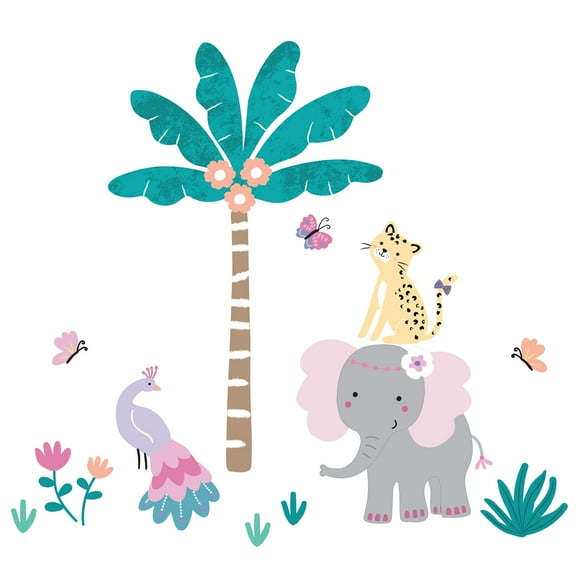 Bedtime Originals Rainbow Jungle Colorful Animals/Tree Wall Decals/Stickers