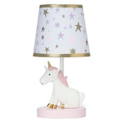 Bedtime Originals Rainbow Unicorn Lamp with Shade & Bulb - Pink, Gold, White