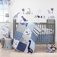 thumbnail interactive-video image 1 of Bedtime Originals Roar 3-Piece Crib Bedding Set - Blue, Gray, White, Animals, 1 of 6