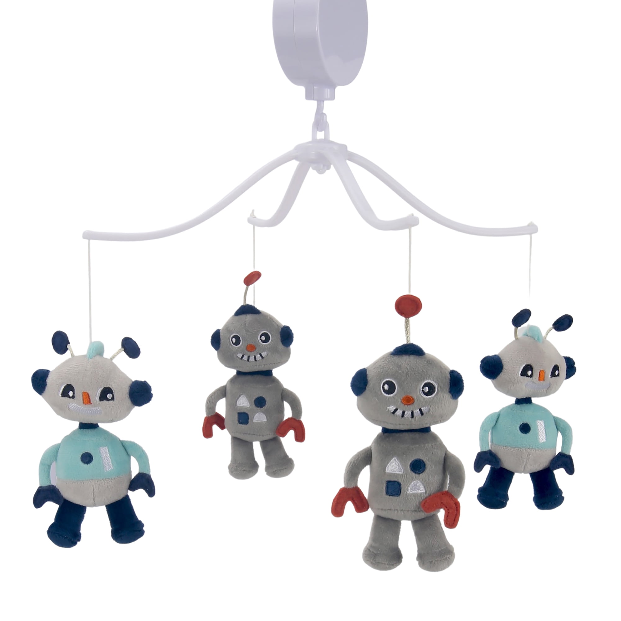 Bedtime Originals Robbie Robot Musical Baby Crib Mobile Soother Toy - Gray
