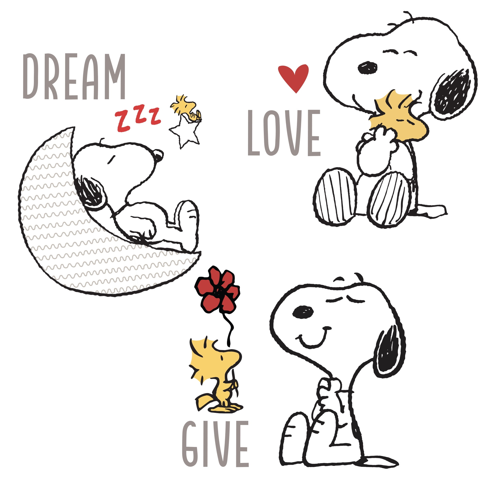 Bedtime Originals Snoopy Love Wall Decals/Stickers w/ Woodstock - Main Image