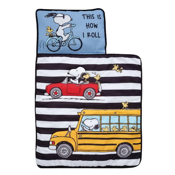 Bedtime Originals Snoopy & Woodstock Peanuts Transportation Toddler Nap Mat