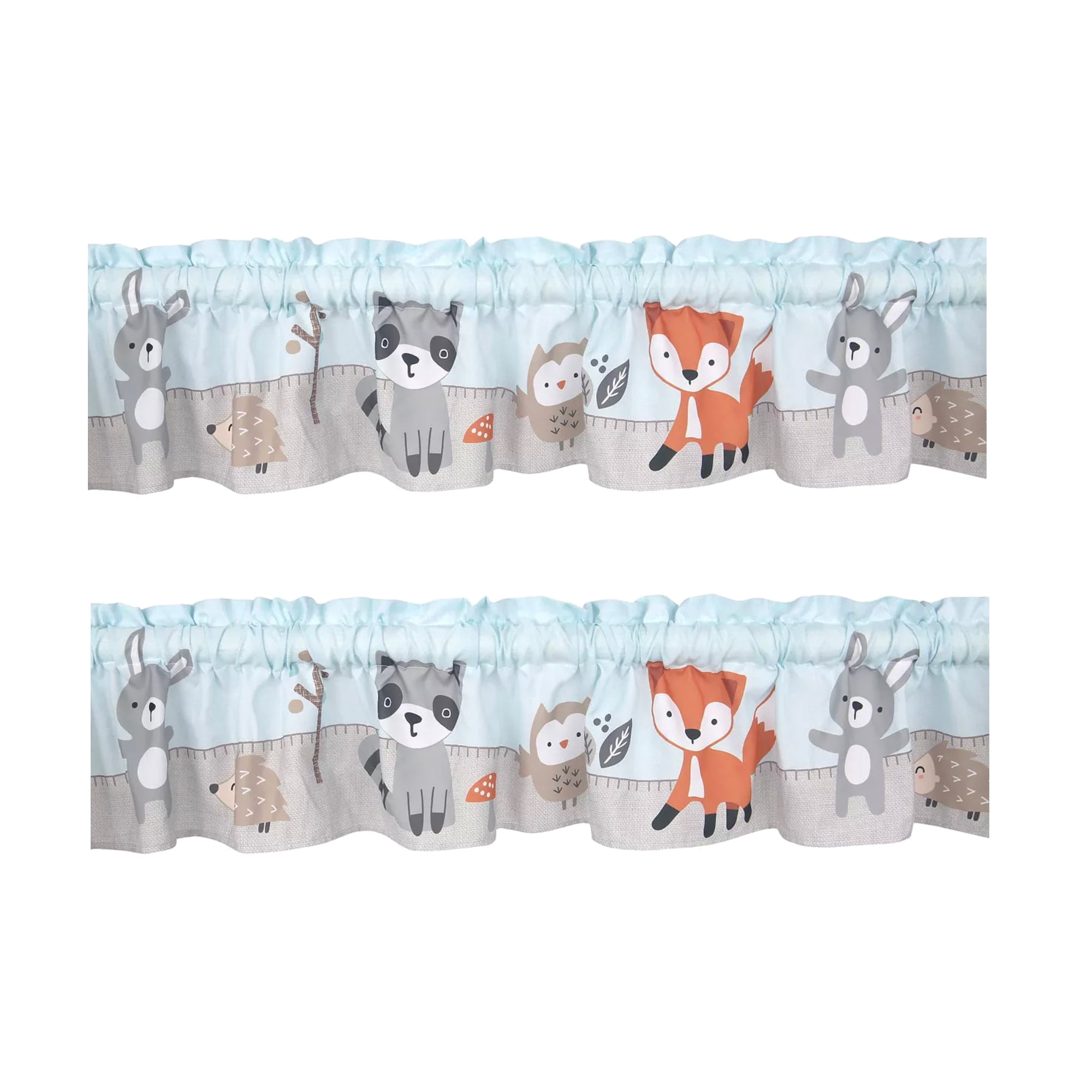 Woodland Friends Nursery Rod Pocket Window Valance 2-Pack