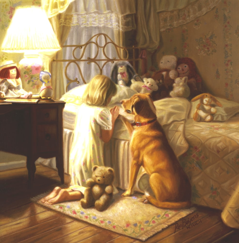 Bedtime Prayer Canvas Art - Ron Bayens (22 x 22)