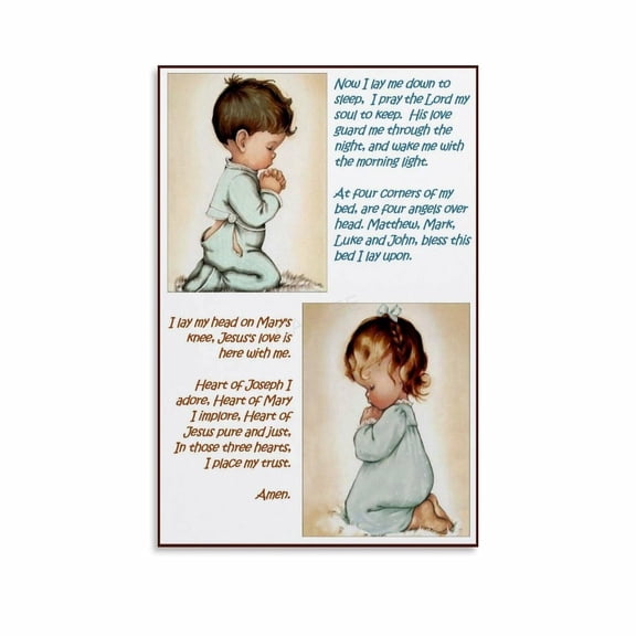 Bedtime Prayer Poster Now I Lay Me Down To Sleep Nursery Bible Verse (3) Canvas Painting Posters And Prints Wall Art for Living Room Bedroom Decor