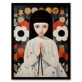 thumbnail image 1 of Bedtime Prayers Spiritual Girl Portrait Artwork Framed Wall Art Print A4, 1 of 5