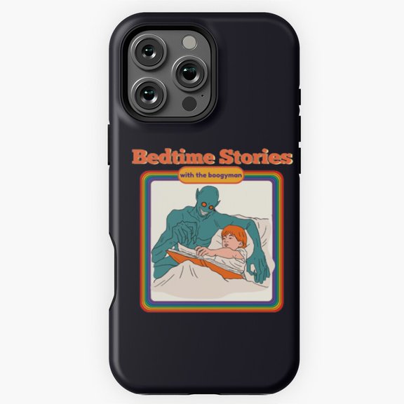 Bedtime stories with the boogyman the monsters under your bed retro vintage spooky halloween Phone Case for iPhone 16 15 14 13 12 11 Pro Max M5912886
